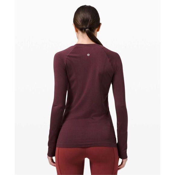 Lululemon Swiftly Tech Long Sleeve size 6 Cassis Red Marsala Athletic Top - Picture 4 of 10